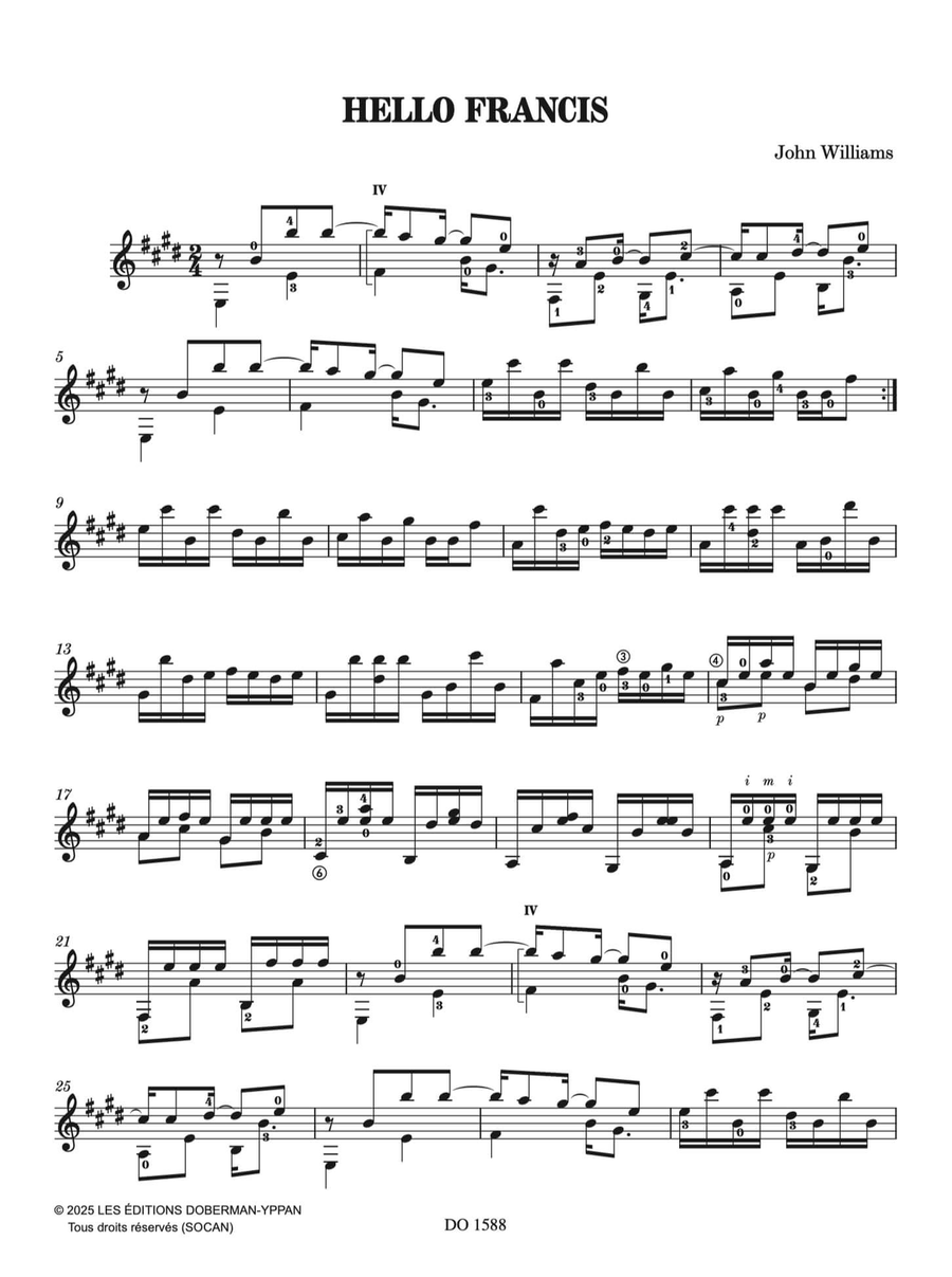 Hello Francis Hello Francis Classical Guitar scores gallery preview page 2