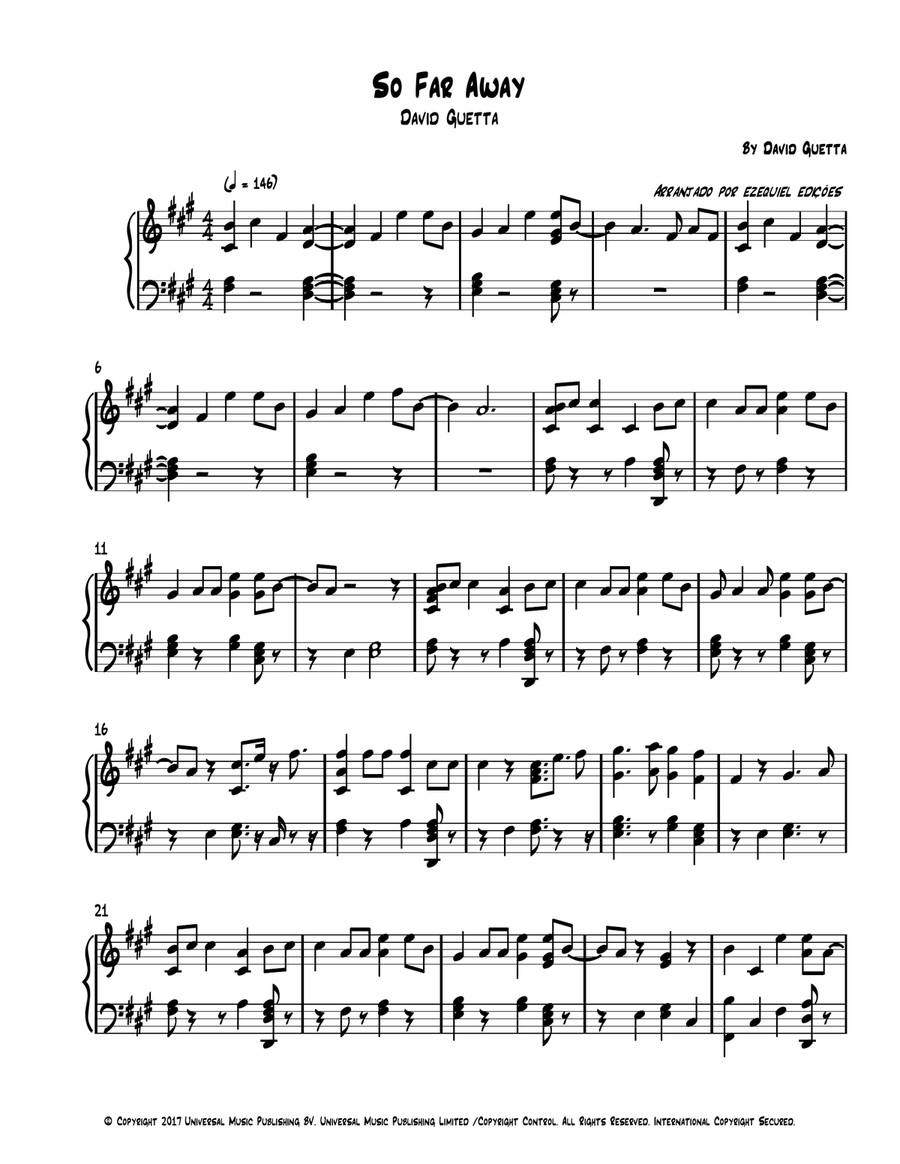So Far Away So Far Away Piano Solo scores gallery preview page 1