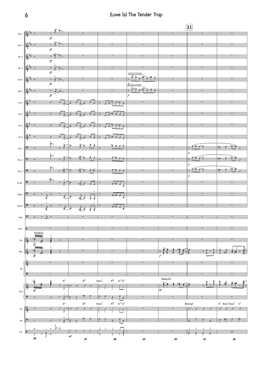 (Love Is) The Tender Trap Jazz Ensemble scores gallery preview page 5