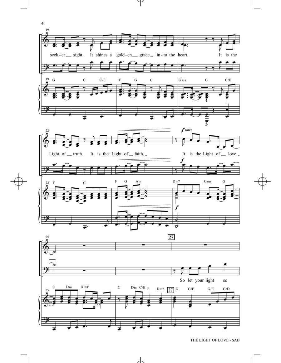The Light Of Love The Light Of Love 3-Part scores gallery preview page 3