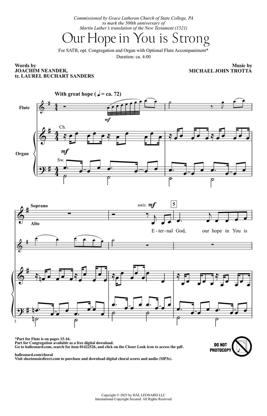 Our Hope In You Is Strong 4-Part scores gallery preview page 1