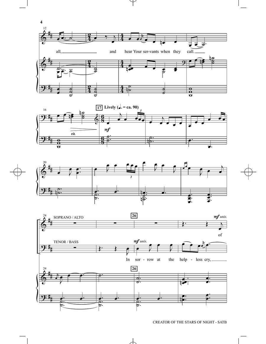 Creator Of The Stars Of Night 4-Part scores gallery preview page 2