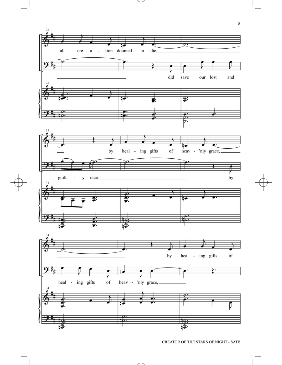 Creator Of The Stars Of Night 4-Part scores gallery preview page 3