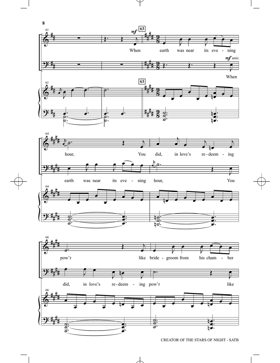 Creator Of The Stars Of Night 4-Part scores gallery preview page 6