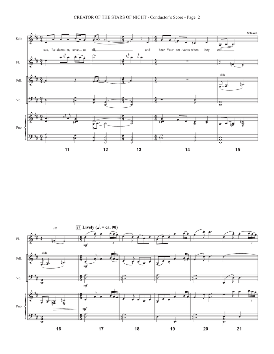 Creator Of The Stars Of Night - Conductor Score (Full Score) Choir scores gallery preview page 2