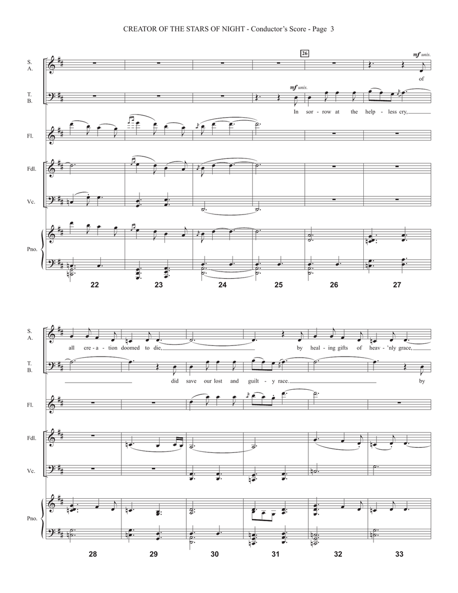 Creator Of The Stars Of Night - Conductor Score (Full Score) Choir scores gallery preview page 3