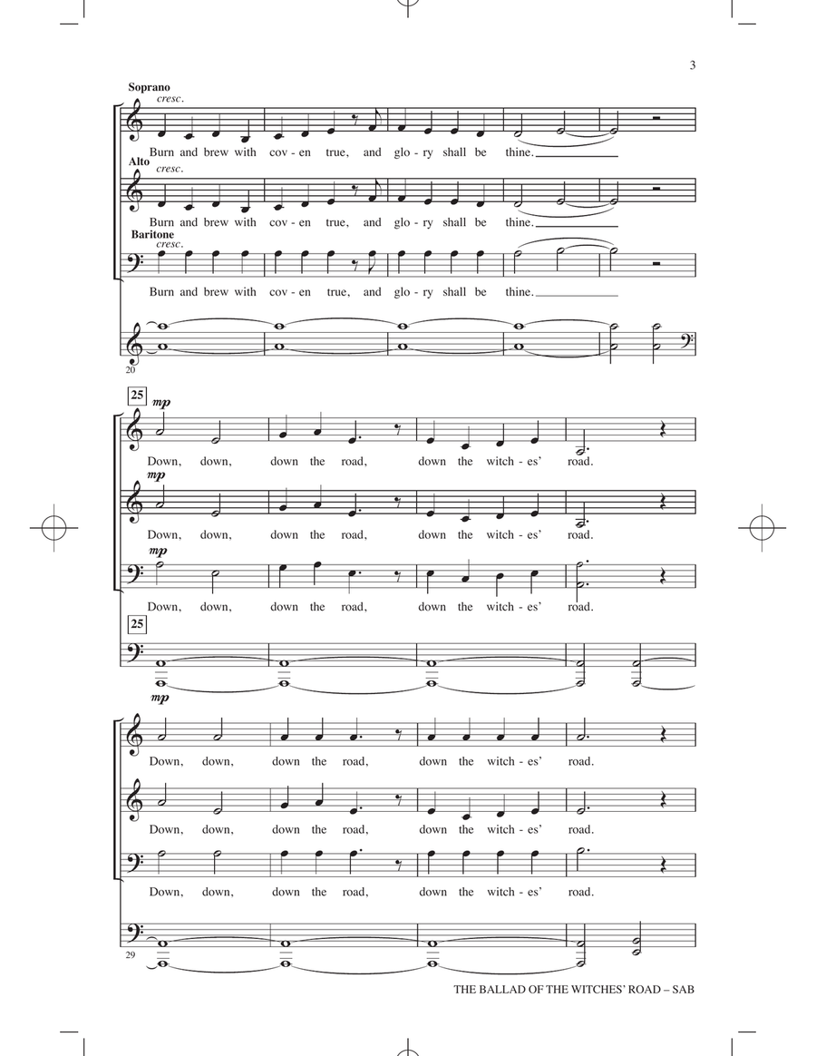 The Ballad Of The Witches' Road (from Agatha All Along) (arr. Roger Emerson) 3-Part scores gallery preview page 2