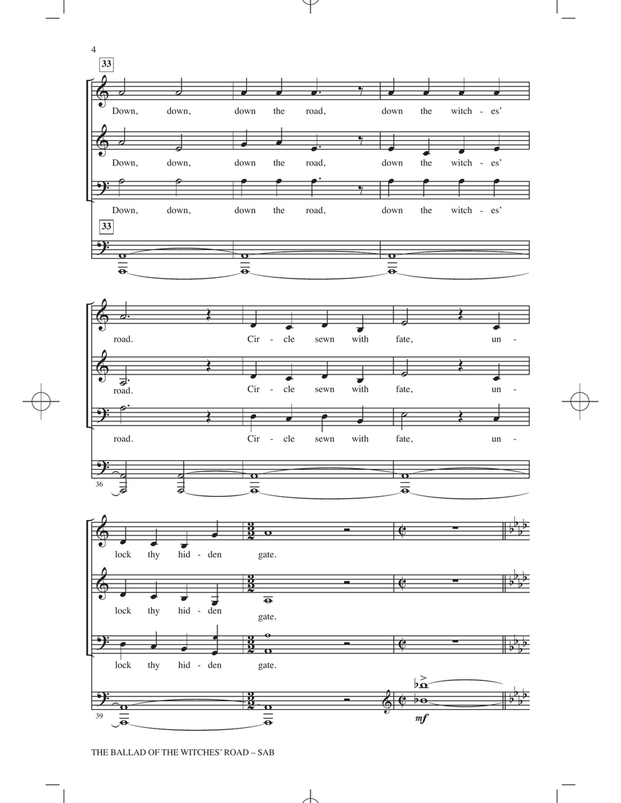 The Ballad Of The Witches' Road (from Agatha All Along) (arr. Roger Emerson) 3-Part scores gallery preview page 3
