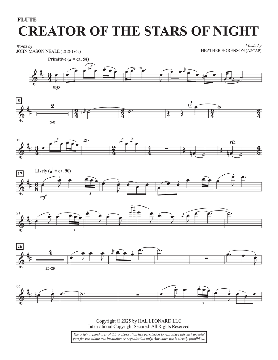 Creator Of The Stars Of Night - Flute Choir scores gallery preview page 1