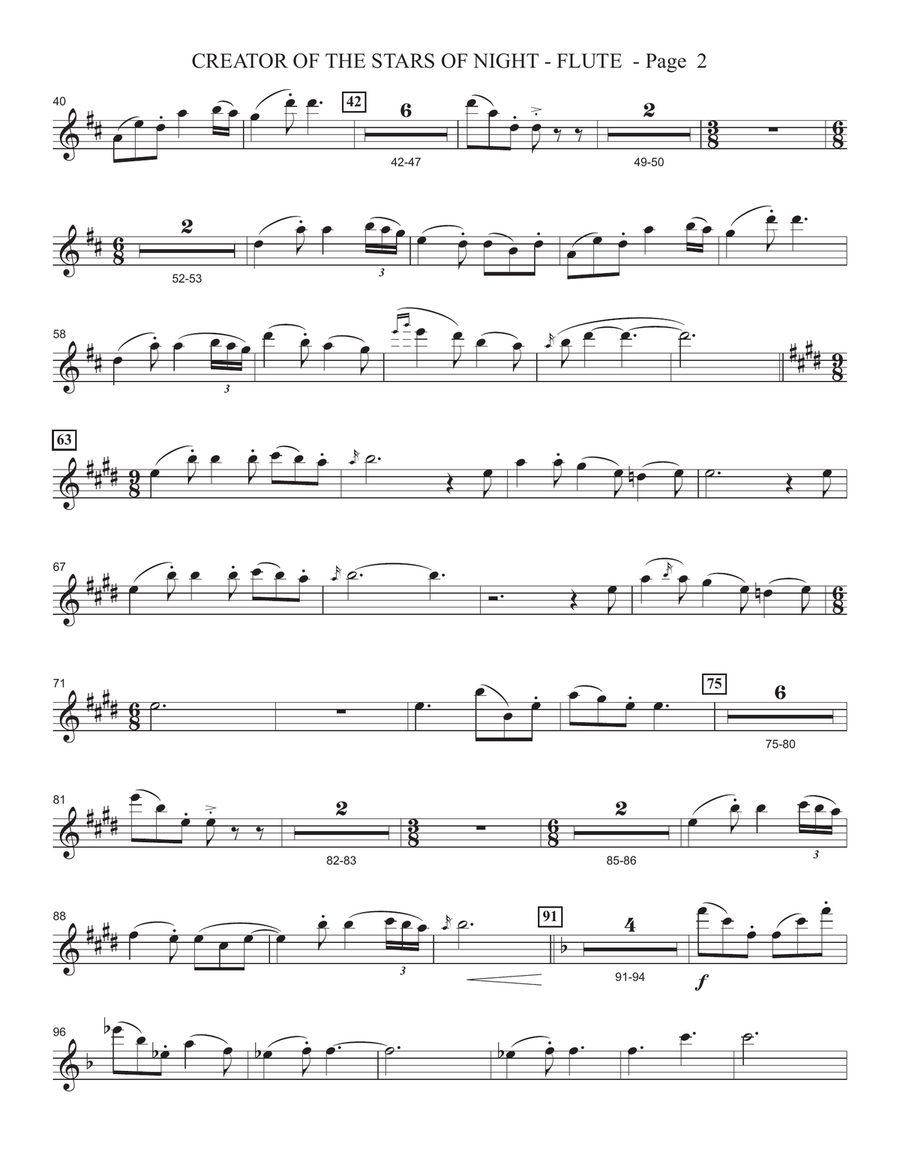 Creator Of The Stars Of Night - Flute Choir scores gallery preview page 2