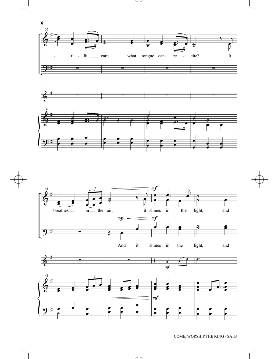 Come, Worship The King Come, Worship The King 4-Part scores gallery preview page 5