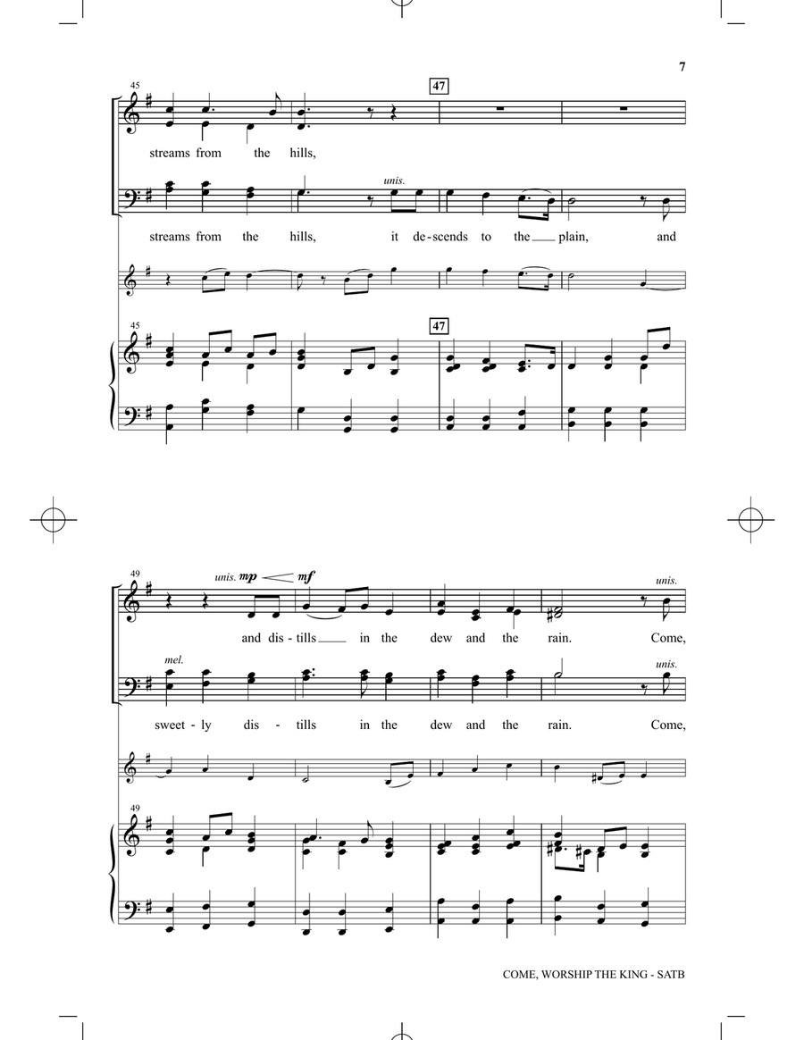 Come, Worship The King Come, Worship The King 4-Part scores gallery preview page 6
