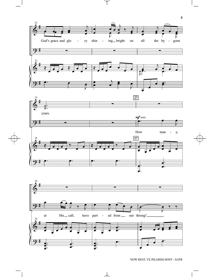 Now Rest Ye, Pilgrim Host (arr. Heather Sorenson) 4-Part scores gallery preview page 3