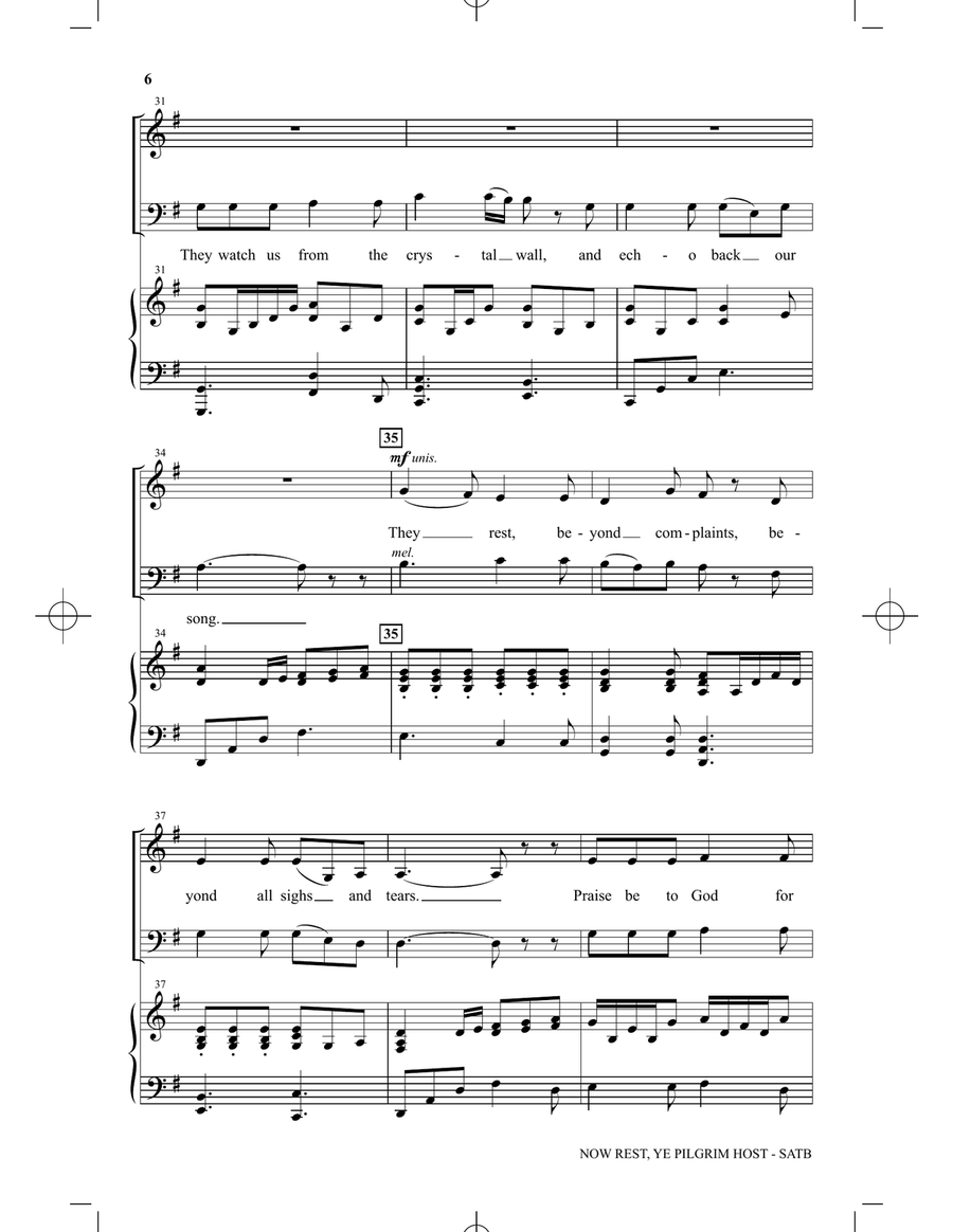 Now Rest Ye, Pilgrim Host (arr. Heather Sorenson) 4-Part scores gallery preview page 4