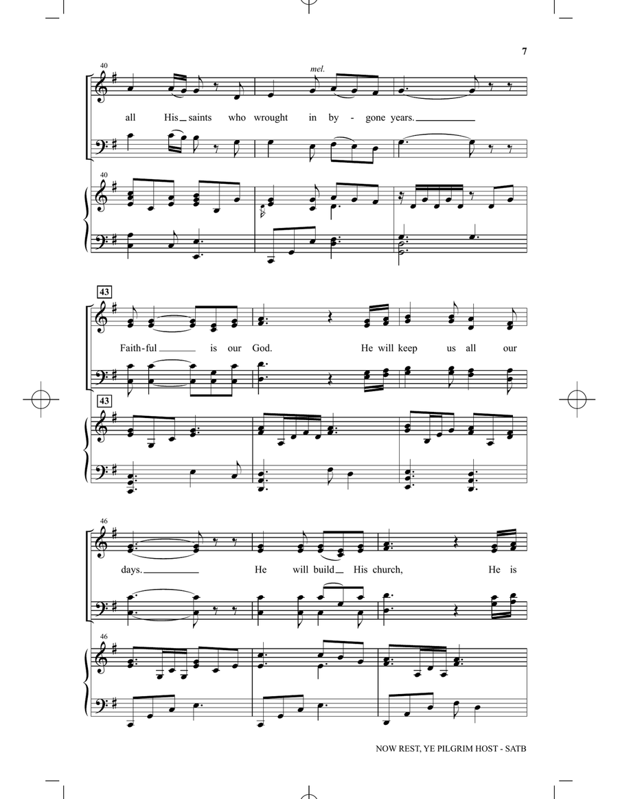 Now Rest Ye, Pilgrim Host (arr. Heather Sorenson) 4-Part scores gallery preview page 5
