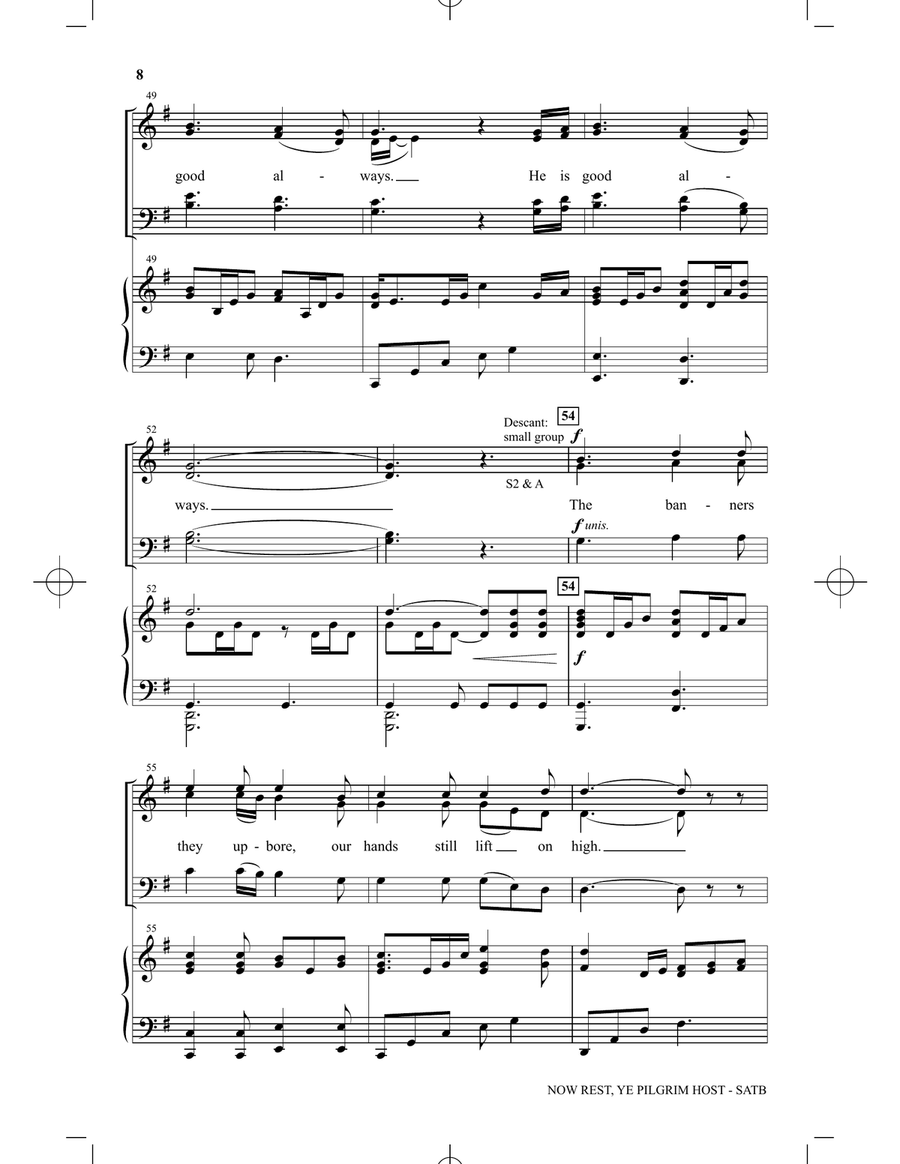 Now Rest Ye, Pilgrim Host (arr. Heather Sorenson) 4-Part scores gallery preview page 6