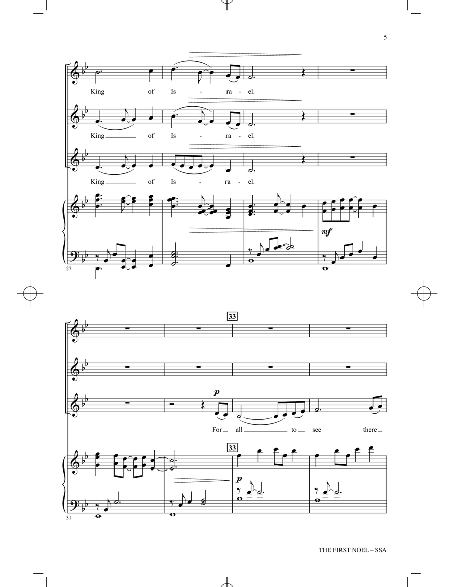 The First Noel (arr. Patti Drennan) SSA scores gallery preview page 4