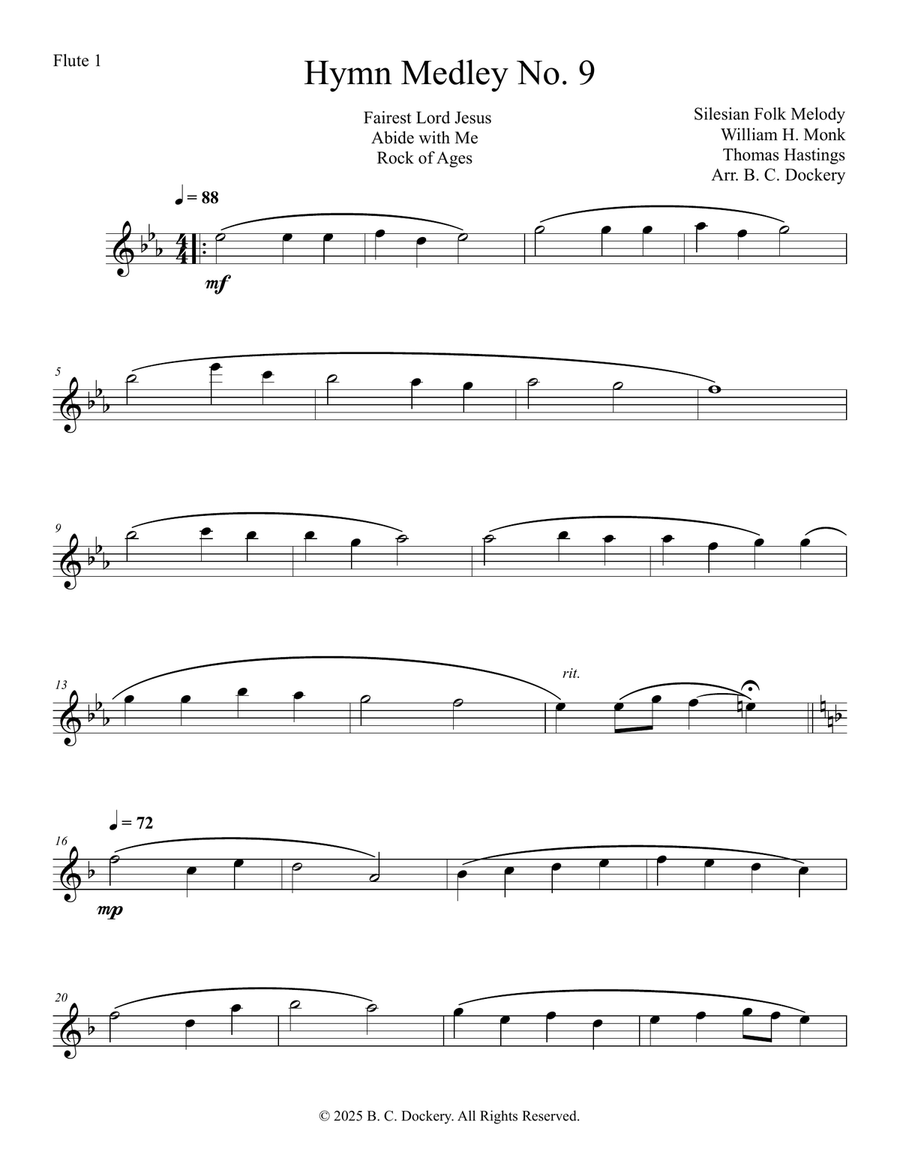 Hymn Medley No. 9 (Flute Duet) Flute Duet scores gallery preview page 4