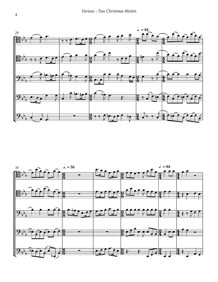 Two Christmas Motets for Five Trombones Brass Quintet scores gallery preview page 4