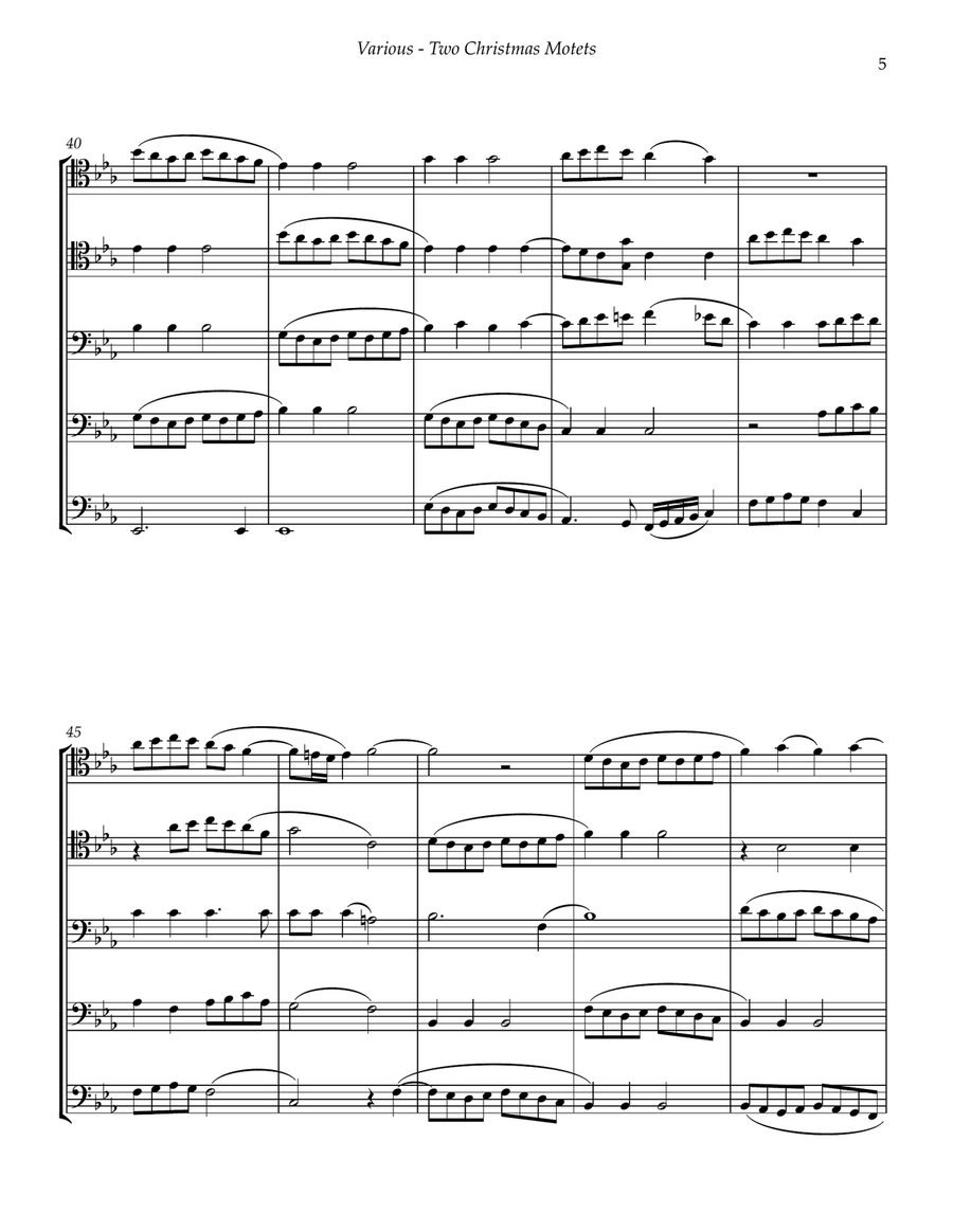 Two Christmas Motets for Five Trombones Brass Quintet scores gallery preview page 5