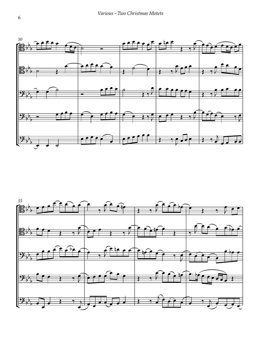 Two Christmas Motets for Five Trombones Brass Quintet scores gallery preview page 6