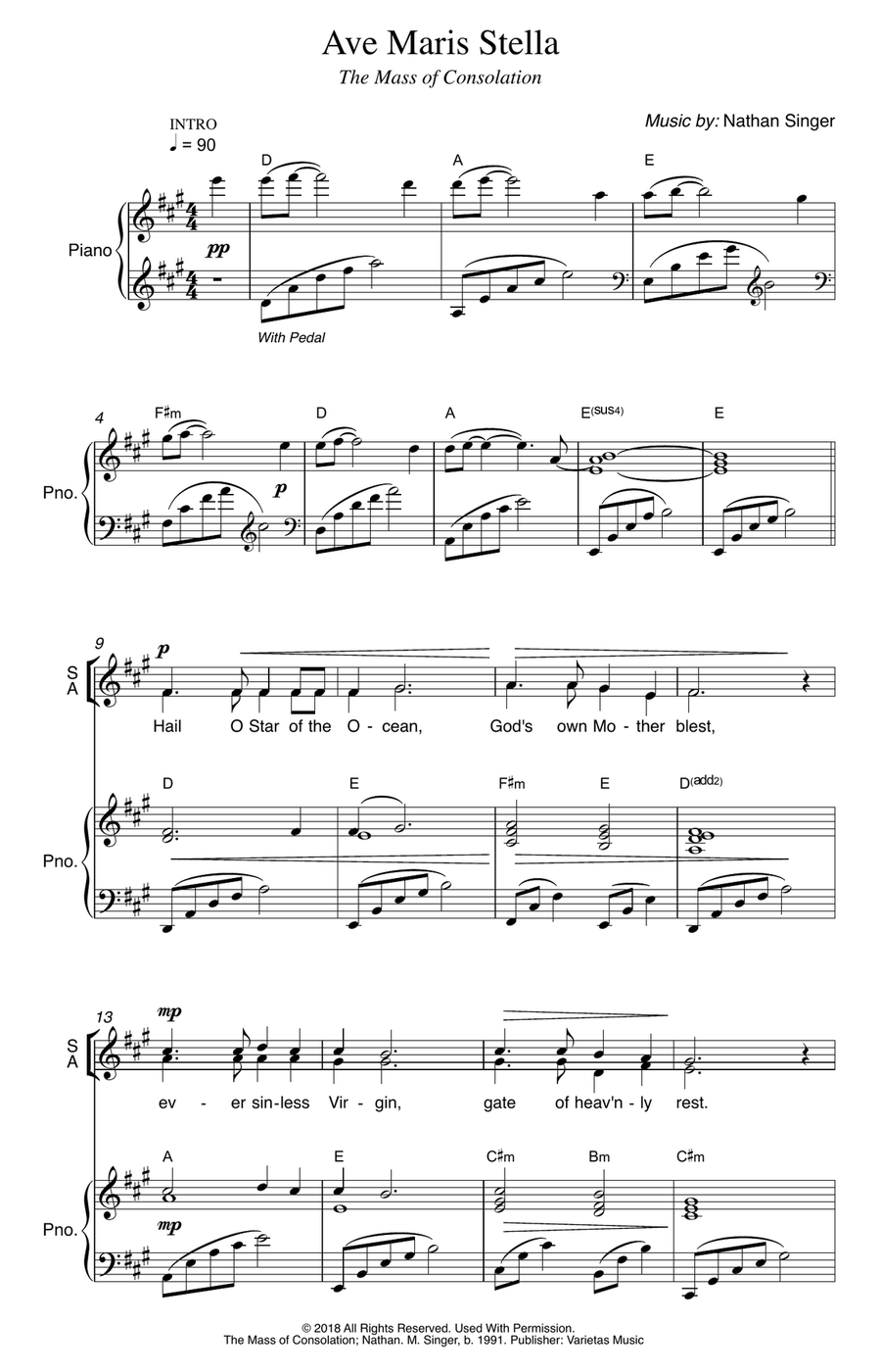 Ave Maris Stella Ave Maris Stella 4-Part scores gallery preview page 1