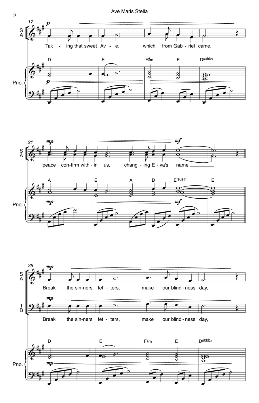 Ave Maris Stella Ave Maris Stella 4-Part scores gallery preview page 2
