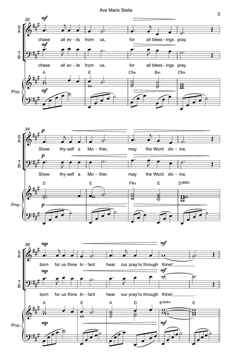 Ave Maris Stella Ave Maris Stella 4-Part scores gallery preview page 3