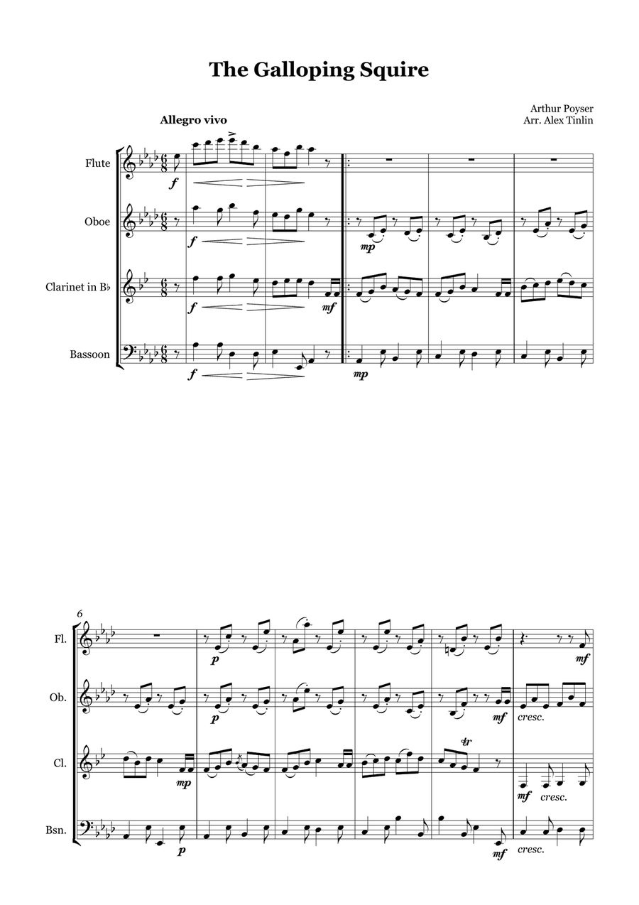 The Galloping Squire Woodwind Quartet - Digital Sheet Music page 2