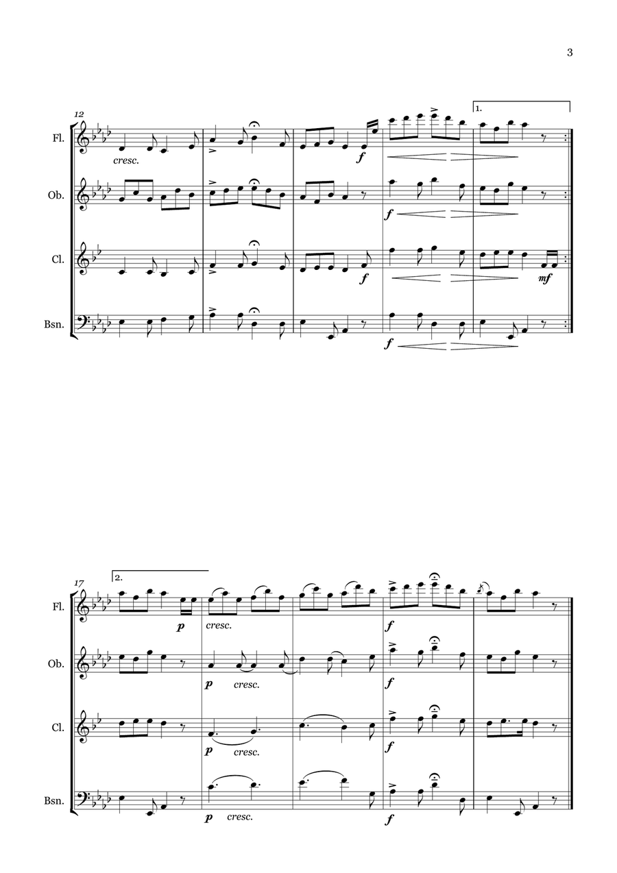 The Galloping Squire Woodwind Quartet - Digital Sheet Music page 3
