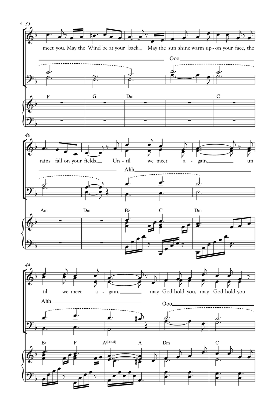 May the Road Rise Up to Meet You 4-Part scores gallery preview page 4