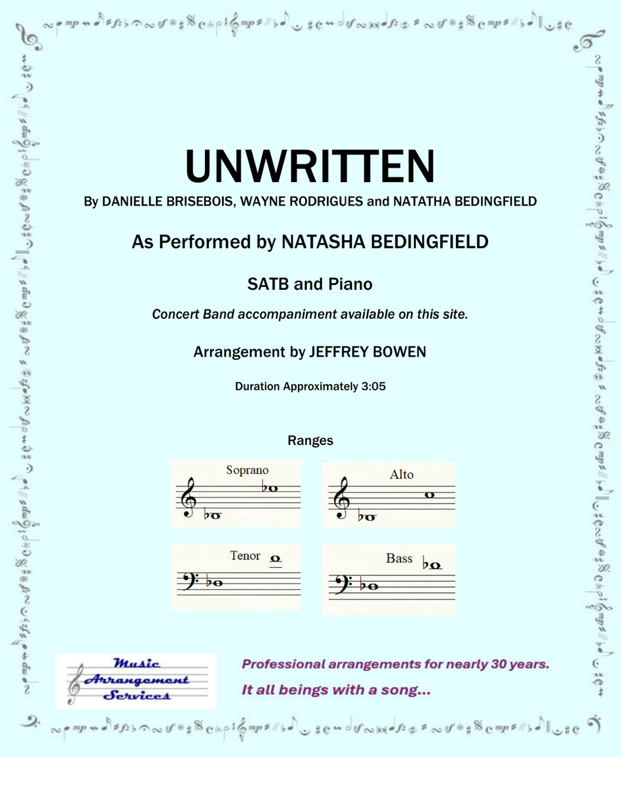 Unwritten 4-Part scores gallery preview page 1