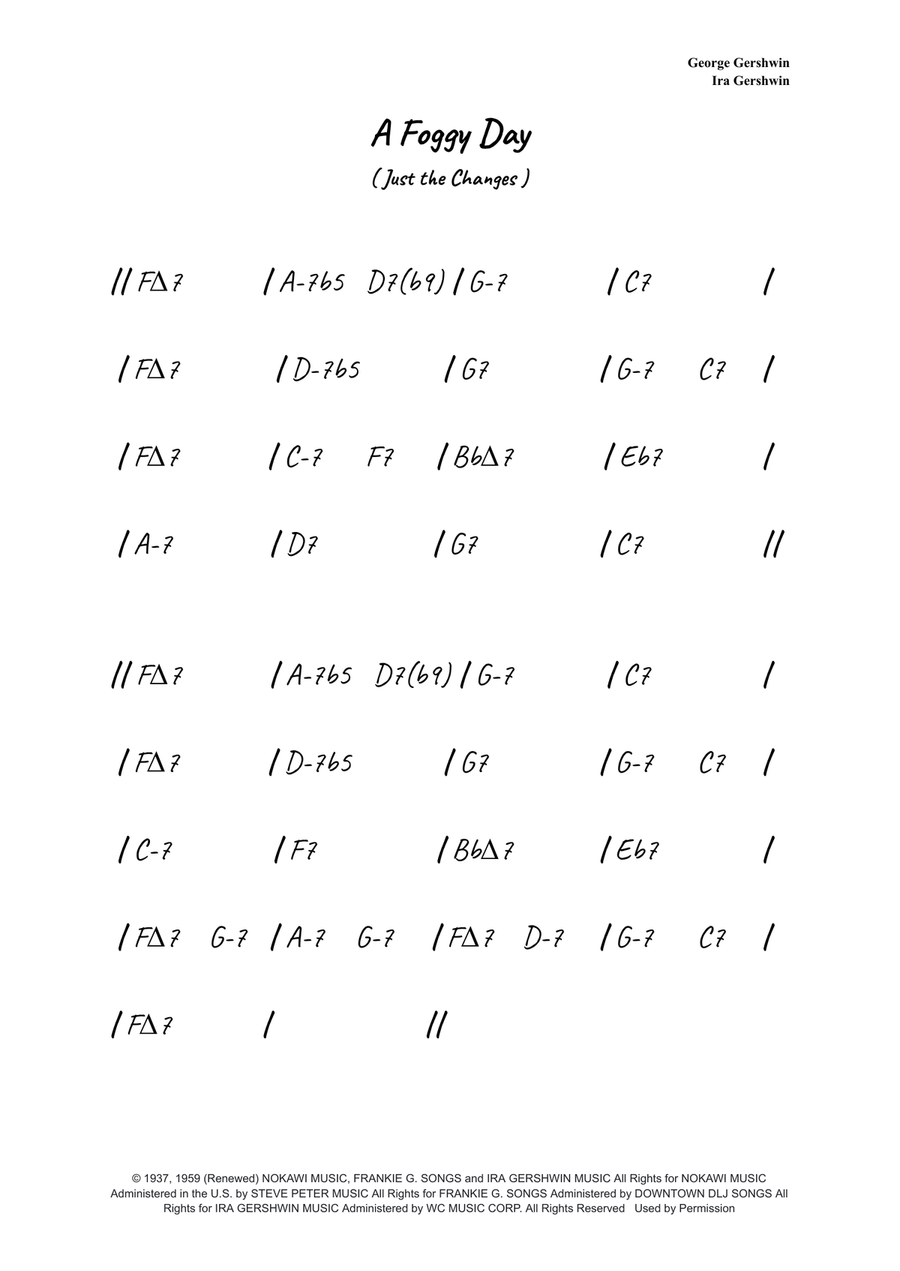 A Foggy Day (In London Town) Piano scores gallery preview page 1