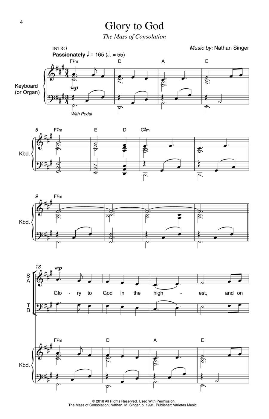 The Mass of Consolation 4-Part scores gallery preview page 5