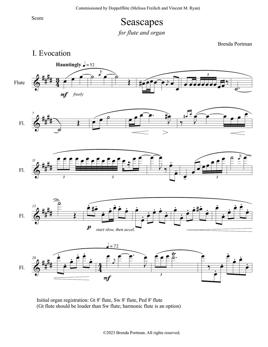 Seascapes for flute and organ Woodwind Duet scores gallery preview page 3