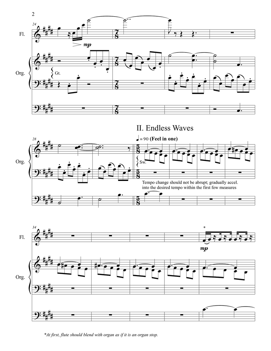 Seascapes for flute and organ Woodwind Duet scores gallery preview page 4