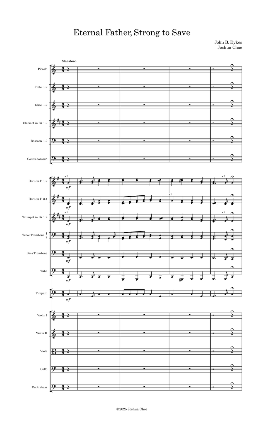 Eternal Father, Strong to Save Full Orchestra scores gallery preview page 3