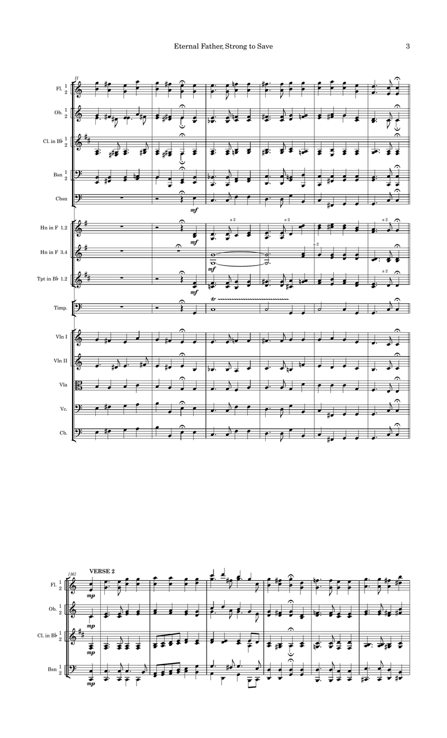 Eternal Father, Strong to Save Full Orchestra scores gallery preview page 5