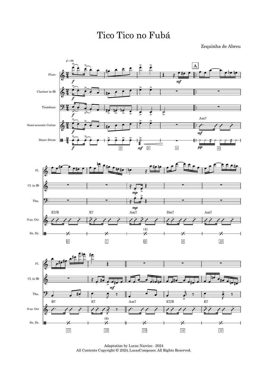 Tico Tico no Fuba Tico Tico no Fuba Small Ensemble scores gallery preview page 1