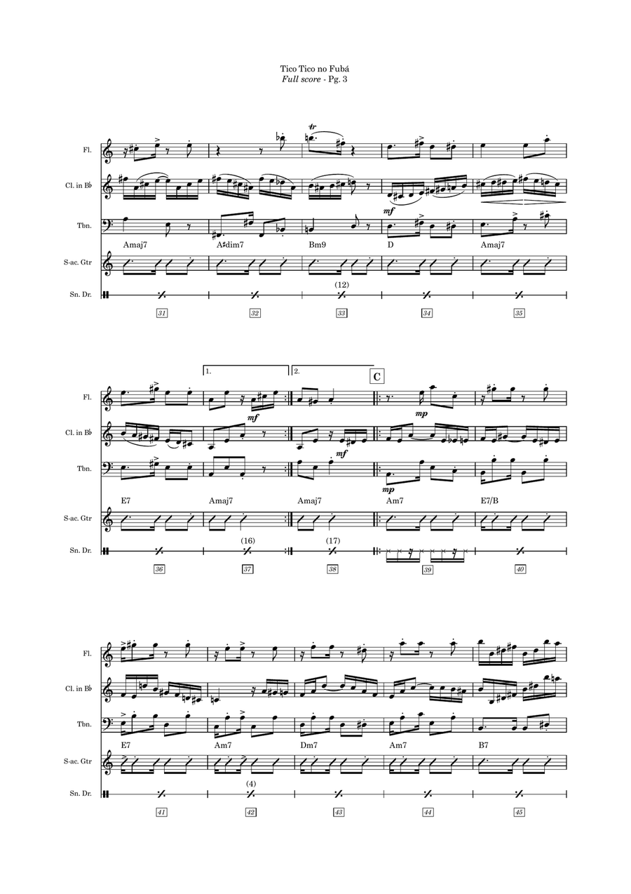 Tico Tico no Fuba Tico Tico no Fuba Small Ensemble scores gallery preview page 3