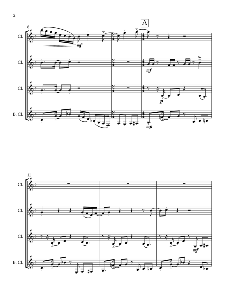 Chameleon Chameleon Clarinet Quartet scores gallery preview page 2