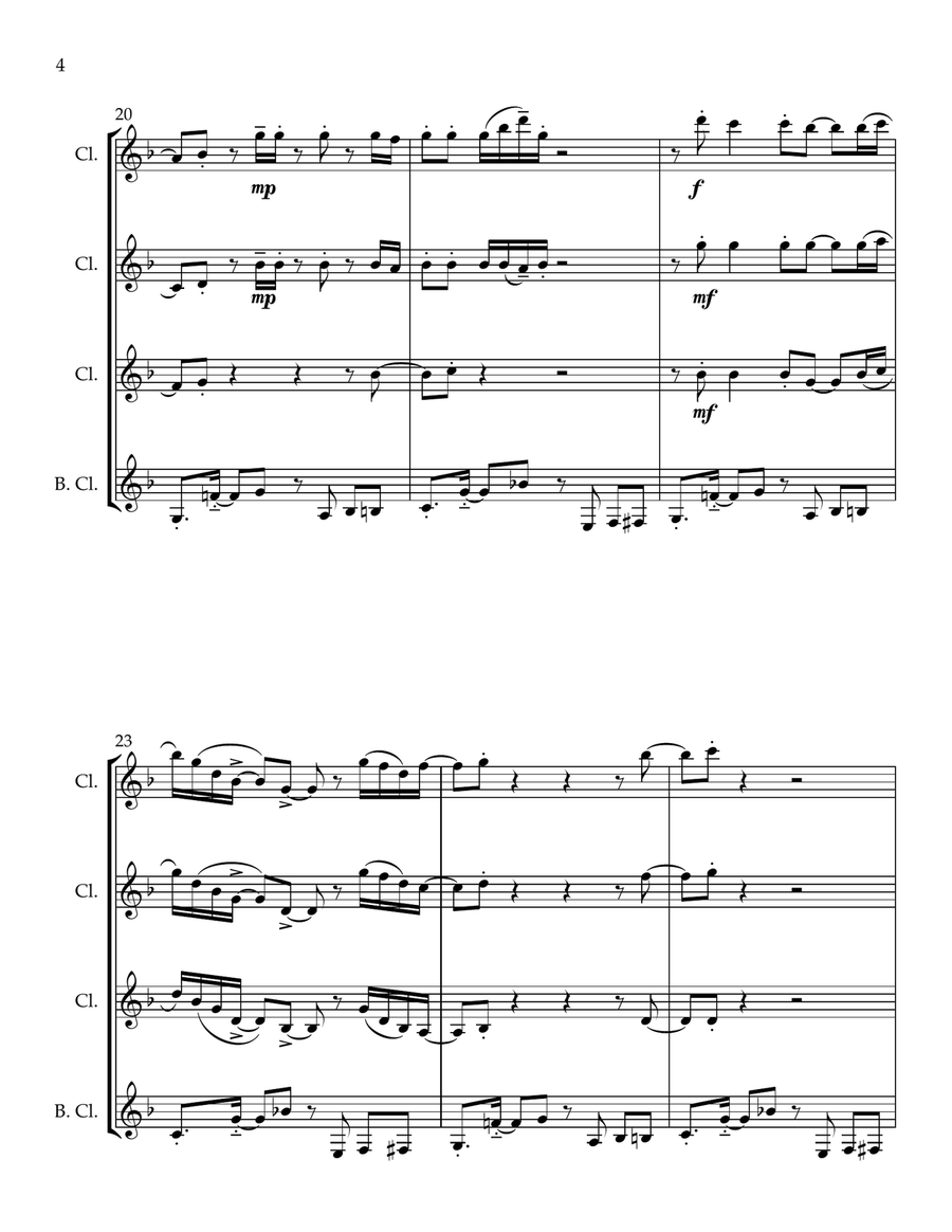 Chameleon Chameleon Clarinet Quartet scores gallery preview page 4
