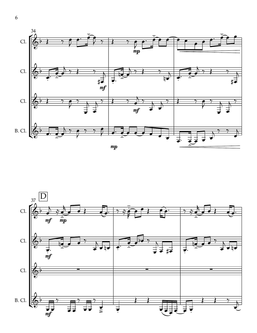 Chameleon Chameleon Clarinet Quartet scores gallery preview page 6