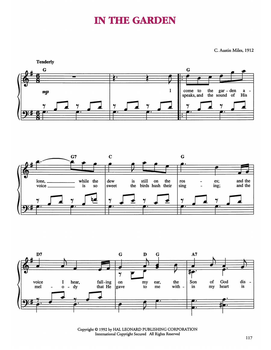 In The Garden In The Garden Easy Piano scores gallery preview page 1