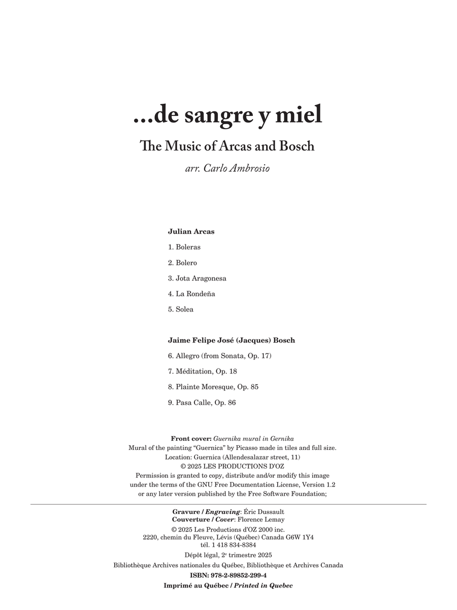...de sangre y miel - The Music of Arcas and Bosch Classical Guitar scores gallery preview page 2