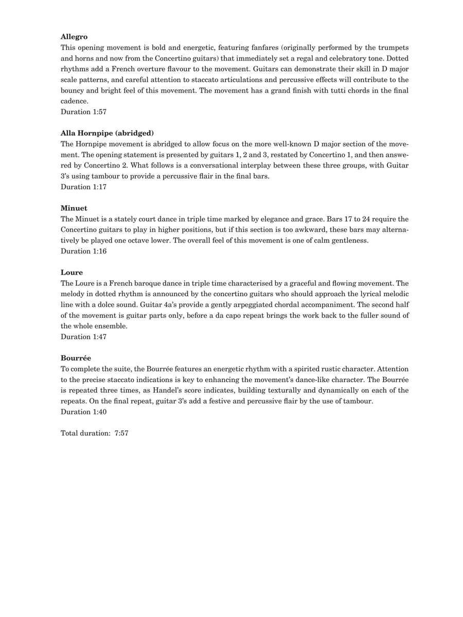 Water Music Suite No. 2 Guitar Ensemble scores gallery preview page 4