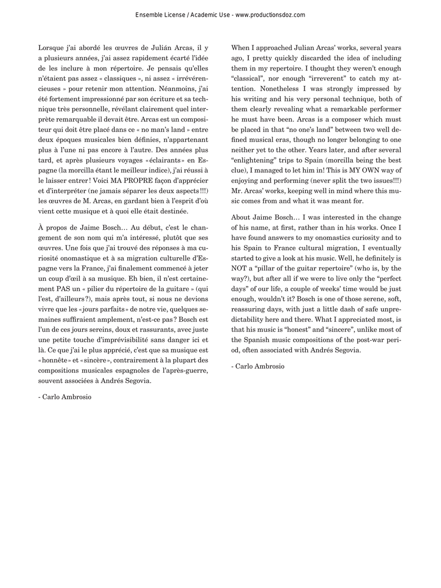 ...de sangre y miel - The Music of Arcas and Bosch Classical Guitar scores gallery preview page 2
