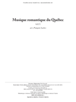 Musique romantique du Québec, vol. 1