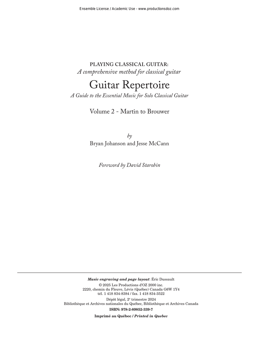 Guitar Repertoire - A Guide to the Essential Music for Solo Classical Guitar Acoustic Guitar scores gallery preview page 1