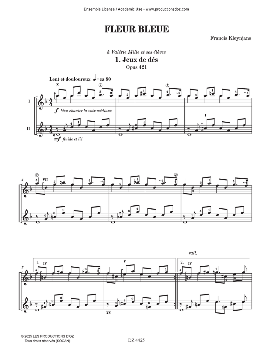 Fleur bleue Fleur bleue Classical Guitar scores gallery preview page 2